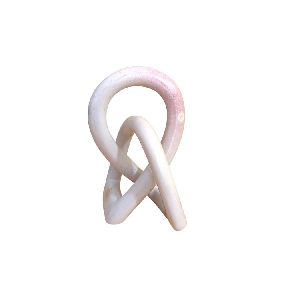 Hand-Carved Soapstone Sculpture Eternity Love Knot One Piece Artisan Kisii